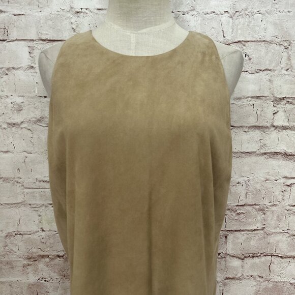 POLO RALPH LAUREN Womens Sleeveless Goat Suede Sheath Dress Palomino Tan Size 14 - Picture 4 of 6
